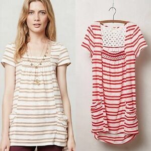 {Anthro} Meadow Rue Striped Marin Tunic
